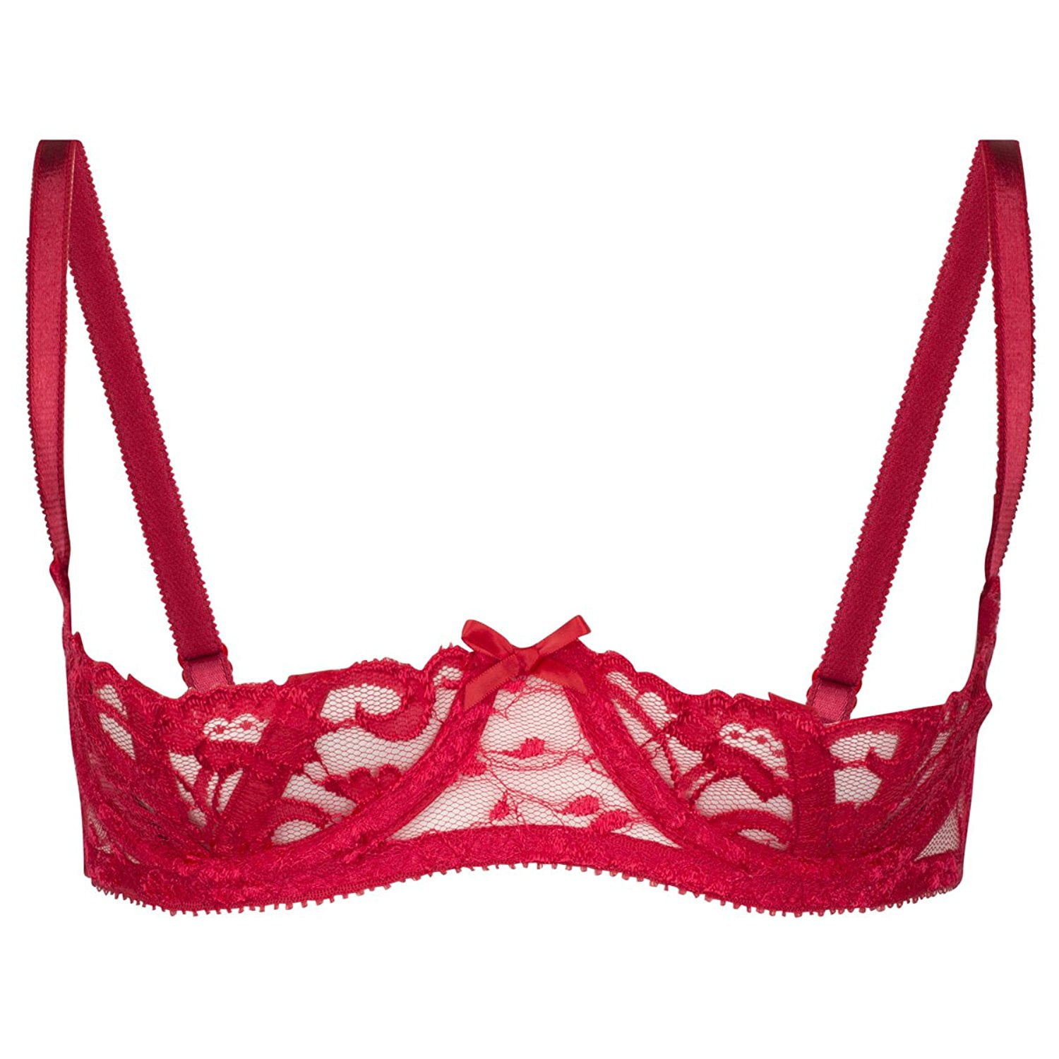 Sosexylingerie So Sexy Lingerie Tm High Shine Lace Boned And Underwired Shelf Bra 34 A C Red 