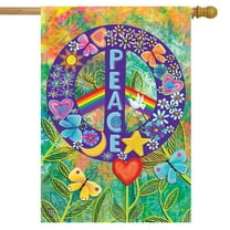 Briarwood Lane Peace Floral House Flag