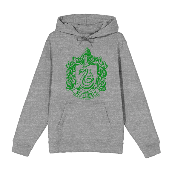 Harry Potter Slytherin Crest Long Sleeve Unisex Adult Hooded Sweatshirt-XL