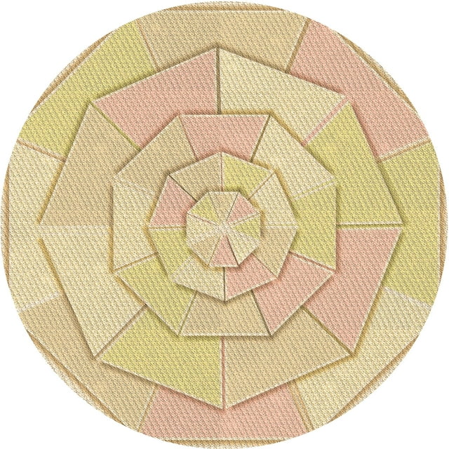 Ahgly Company Tapis Rond Lavable en Machine Intérieur Transitionnel Kaki Or, 3 Pieds Rond