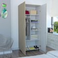 thumbnail image 2 of Closet Iker, Beige y Blanco, con Maletero y Rodachina, 2 of 8