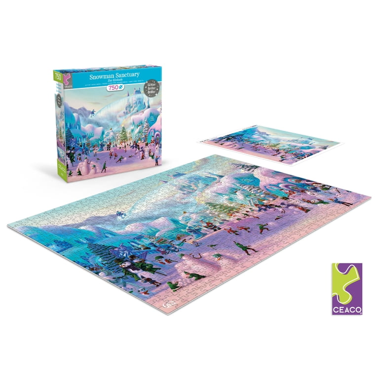 Ceaco Zak Kinkade Snowman Sanctuary Glitter 750-Piece Interlocking