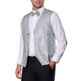 thumbnail image 4 of INSPIRE CHIC Chaleco de Hombre Brillante V Cuello Sin Mangas Chaleco Metálico Brillante para Fiesta Formal 2XL Plata, 4 of 5
