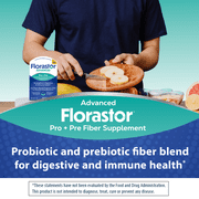 Florastor Unisex Advanced Pro + Pre Probiotic and Prebiotic Supplement, 30 Count