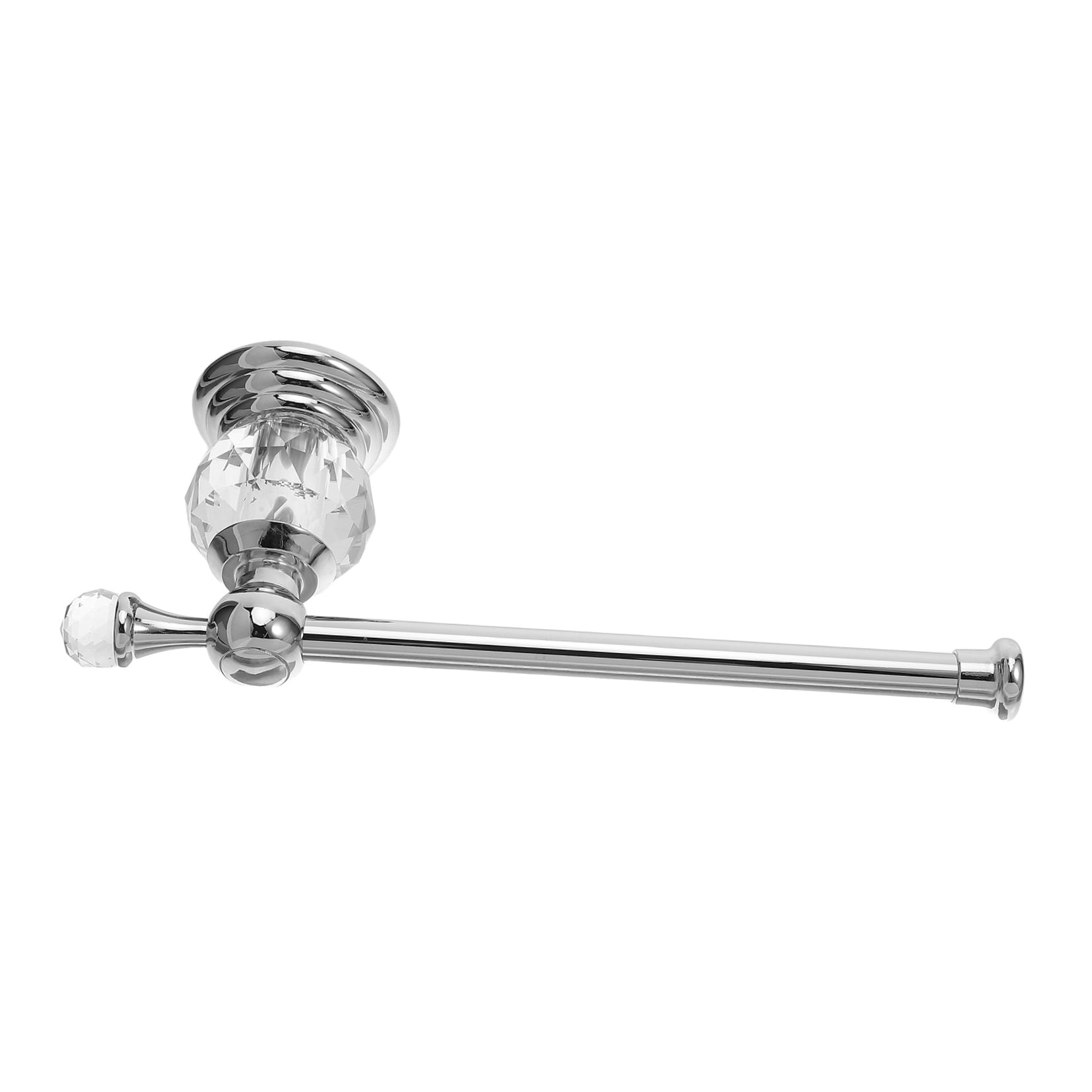 HONMEET Modern Plated Silver Crystal Wall Toilet Paper Holder Stainless Steel Towel Rack for Bathroom