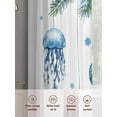 thumbnail image 6 of Christmas Ocean Sheer Curtains 96 inches Long 2 Panels Set Theme Blue Watercolor Christmas Balls Snowflake Tiers Sheers Rod Pocket Small Window Short Curtains for Kitchen Cafe, Each 52" W x 96" L, 6 of 7