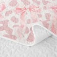 thumbnail image 5 of Erosebridal Pink Leopard Satin Bow Twin Quilt Set for Girls, Girly Cheetah Animal Print Twin Coverlet Set, 2 Pieces 1 Bedspread and 1 Pillowcase, 5 of 7