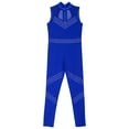 thumbnail image 5 of iiniim Kids Girls Shiny Full Body Unitard Rhinestone One Piece Leotard Sleeveless Gymnastics Dancewear Blue 6, 5 of 7