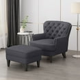 thumbnail image 3 of Living Room Chairs, CLUB CHAIR+OTTOMAN, Grey Accent Chairs,Fabric Comfortable Chairs, Furniture, Primary Living Space, Chairs & Accent Seating CLUB CHAIR+OTTOMAN, 3 of 12