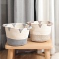 thumbnail image 2 of Laundry Basket Cotton Rope Round Dirty Clothes Hamper Laundry Hamper for Home, 2 of 4