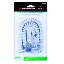 Monster Just Hook It Up 12 ft. L White Telephone Handset Coil Cord