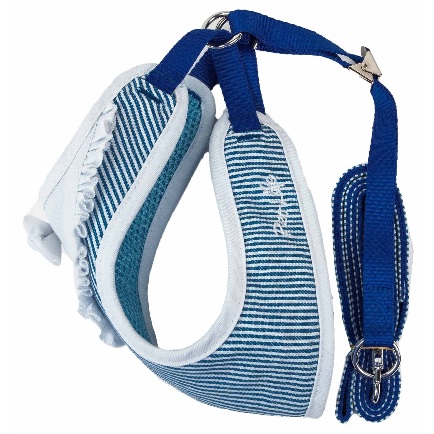 Pet Life  Luxe 'Spawling' 2-In-1 Mesh Reversed Adjustable Dog Harness-Leash W/ Fashion Bowtie