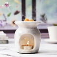 thumbnail image 2 of Radicaln White Marble Oil Burner – 4" Handmade Wax Melt Warmer for Essential Oils, Home Fragrance, Spa Decor, Relaxation & Scented Wax Melts, 2 of 6