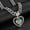 Silver-30inch, variant on Men Women Hip Hop Three Layer Heart-shaped Pendant Necklace With 15mm Crystal Cuban Chain HipHop Iced Out Bling Necklaces Fashion Charm Jewelry
