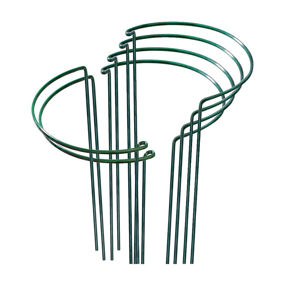 ADVEN 6 Pack Plant Support Stakes Ring Cage Metal Garden Plant Stake