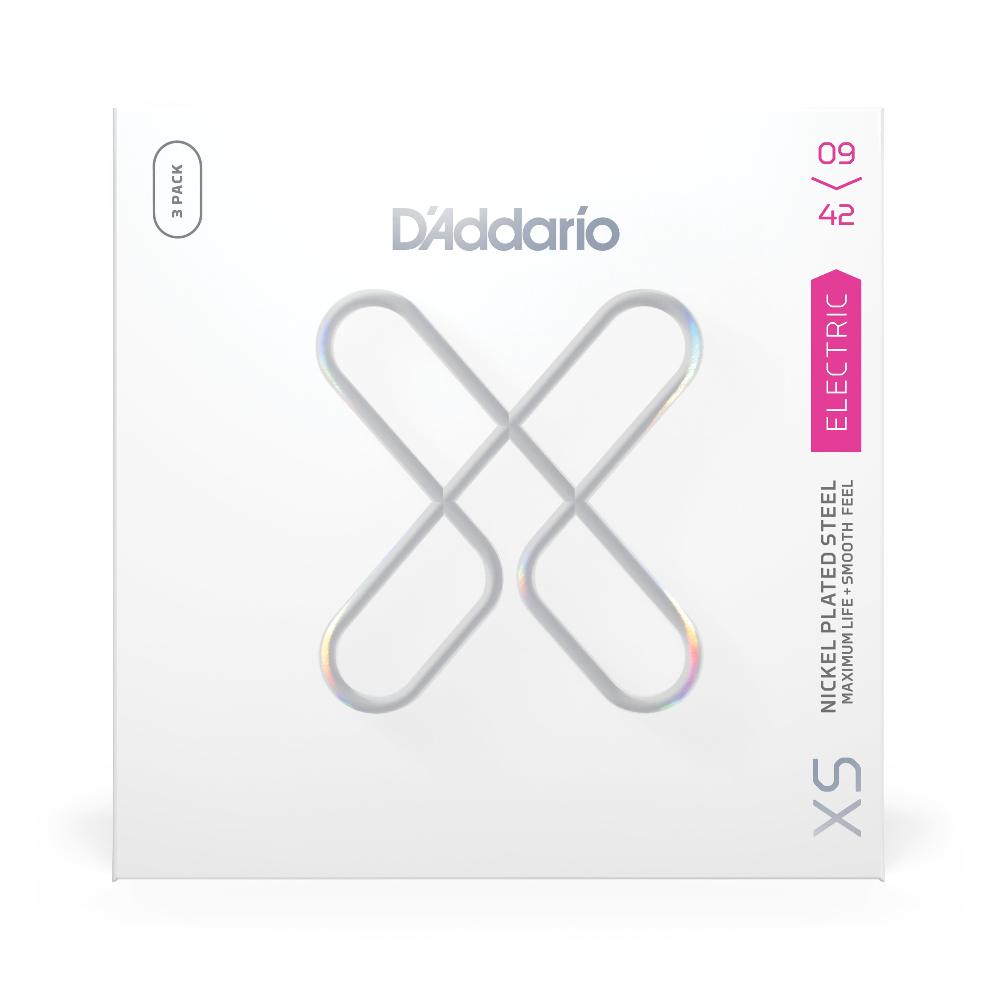 D'Addario XS Nickel Coated Electric Guitar Strings - 3-Pack - 09 - 42