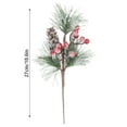 thumbnail image 3 of Gumesh 6Pc Christmas Pine Needle Flower Branch - Artificial Evergreen Holiday Decor, Winter Table Centerpiece, Rustic Farmhouse Style Accessories, 3 of 6
