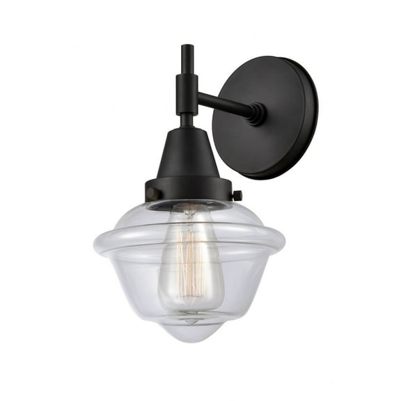 447-1W-BK-G532-Innovations Lighting-Oxford - 1 Light Wall Sconce-11 Inches Tall and 7.5 Inches Wide-Matte Black Finish-Clear Glass Color