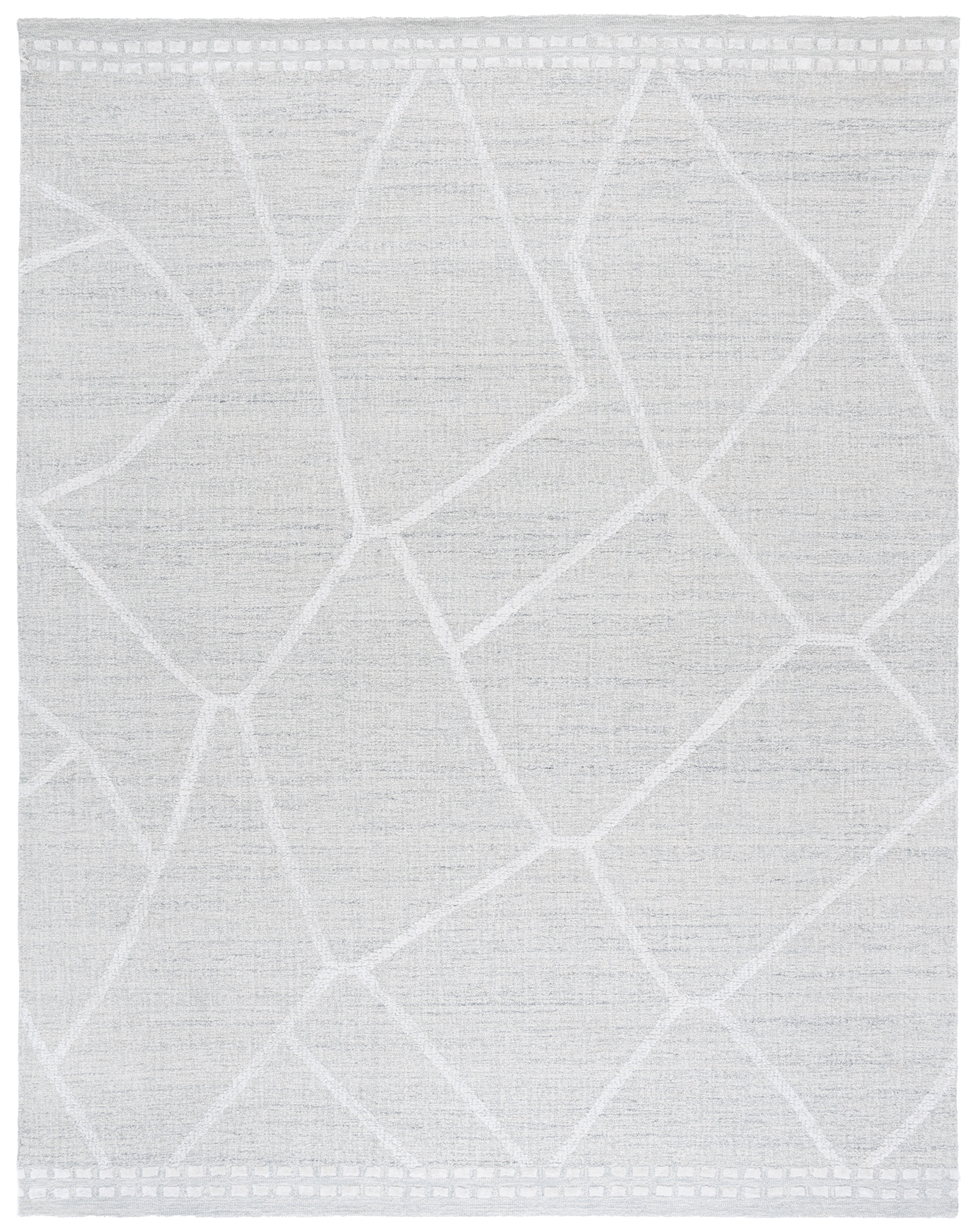 SAFAVIEH Abstract Naomh Solid Area Rug, Light Gray/Ivory, 8' x 10'