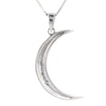 thumbnail image 4 of Jewelry Trends Sterling Silver Large Crescent Moon Pendant on 18 Inch Box Chain Necklace, 4 of 9