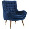 thumbnail image 2 of Modway Suggest Button Tufted Performance Velvet Lounge Chair in Navy, 2 of 6