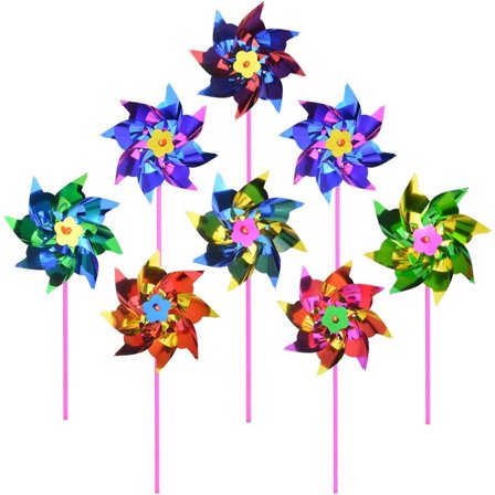 Duslogis 50pcs Color Windmill Lawn Pinwheels Outdoor Pinwheel Decorative Pinwheel Preschool Pinwheel Decor Rainbow Pinwheel Mini Toys for Kids Colorful Windmill Blower Plastic Cartoon Child