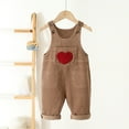 thumbnail image 2 of ZACPNCV Toddler Boys Girls Corduroy Bib Overalls Corduroy Suspender Pants Kids Overalls Straps Outfits Pants Jumpsuit with Pockets Khaki 4-5 Years, 2 of 7