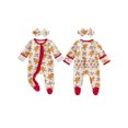 thumbnail image 2 of Cjfdfy Newborn Baby Girl Boy Christmas Footed Romper Christmas Tree Gingerbread Ribbed Knit Long Sleeve Footed Jumpsuit Headband Infant Cute My First Christmas Fall Winter Outfit  0-9M, 2 of 8