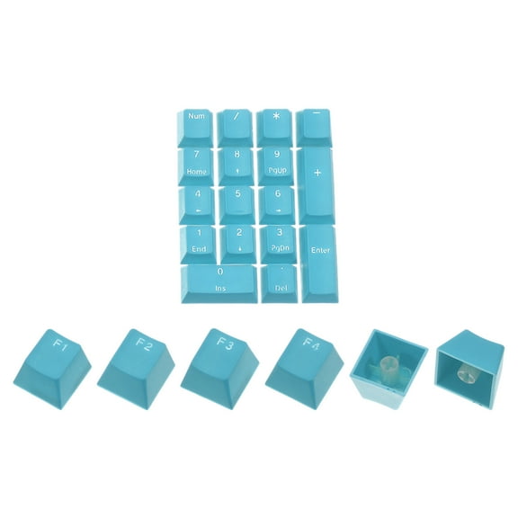 Uxcell 17 Key PBT Keycap Set OEM Profile Backlit Double Shot 60% for Keys Mechanical Keyboard, Blue