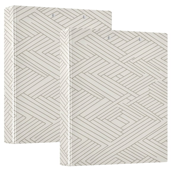 Modern Area 12.4x10.6in PVC Round Ring Binder, D-Ring 3-Hole, Metal Clip, 200 Sheets