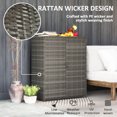 thumbnail image 5 of Outsunny Wicker Outdoor Storage Cabinet with Shelves, 2-Door Rattan Outdoor Pool Towel Storage Cabinet for Garden, Backyard, Porch, Mixed Gray, 5 of 10