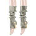 thumbnail image 4 of Luxalzxs Women's Warm Wool Leg Warmers Knitted Button Knee Boot Covers Stacked Socks Foot Warmers Leg Covers, 4 of 5
