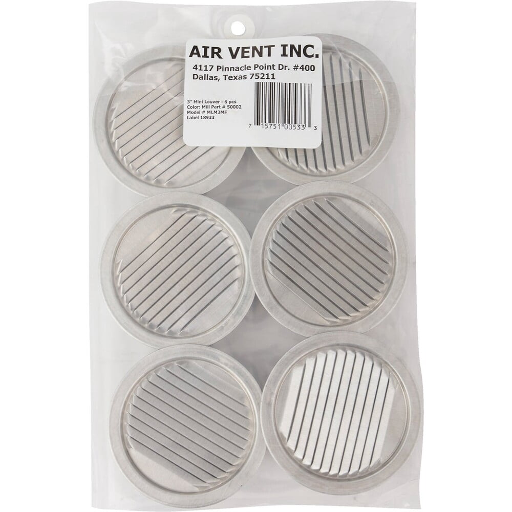 Air Vent 3 in. W X 3 in. L Mill Silver Aluminum Mini Louver