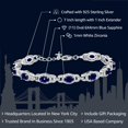 thumbnail image 2 of Gem Stone King 925 Sterling Silver Blue Sapphire Tennis Bracelet for Women (9.71 Cttw, Gemstone Birthstone, 7 inch with 1 inch Extender), 2 of 5