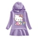 thumbnail image 5 of Hello Kitty nuevo otoño niños algodón Casual Sudadera con capucha vestido lindo estampado de dibujos animados Simple hoja de loto dulce vestido de niña, 5 of 5
