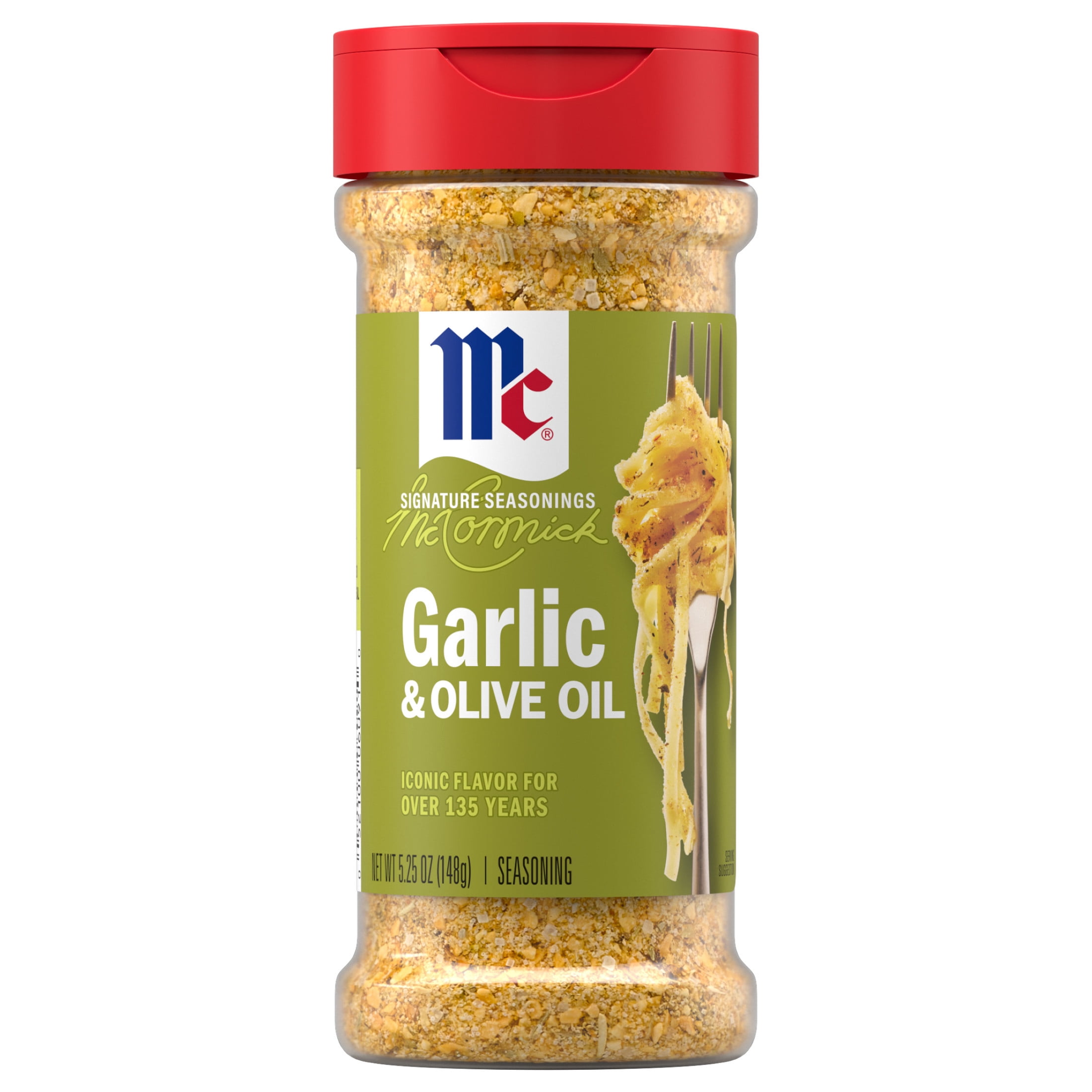 (3 pack) McCormick Garlic and Olive Oil Seasoning Blend, 5.25 oz Bottle