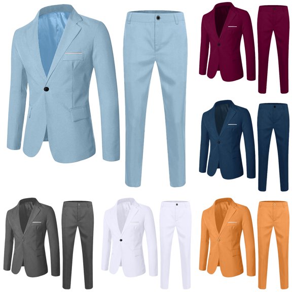 Fozruso Boys Pant Sets,Kids Boys Long Sleeve Blazer And Pants Suit Set Outfits 2PC Coats Outfits Kids Daily Outfits,16-17 Years
