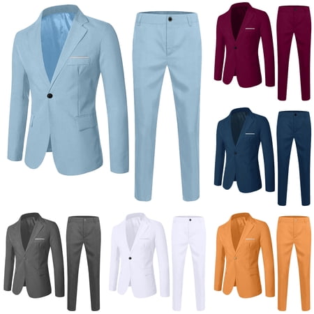 Fozruso Boys Pant Sets Kids Boys Long Sleeve Blazer And Pants Suit Set Outfits 2PC Coats Outfits Kids Daily Outfits 11-12 Years