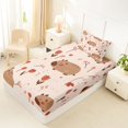 thumbnail image 4 of Erosebridal Cartoon Capybara Animal Twin Sheet Sets 3pcs For Child Boys Girls,Pink Flowers Bedding For Kids,Ultra Soft Home Decor, 4 of 5