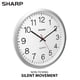 thumbnail image 2 of Reloj de pared Sharp Silver de 35 cm, silencioso, no hace tictac, de cuarzo, 2 of 7