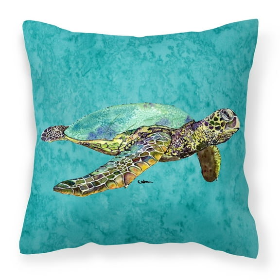 Carolines Treasures 8659PW1414 Turtle Fabric Decorative Pillow 14HX14W multicolor