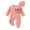 Pink, variant on Bellafa Baby Boy Girl Long Sleeve Ribbed Romper with Mittens Cuffts Newnorn Boy Zipper Footie Jumpsuit   Hat 2PCS Fall Winter Clothes