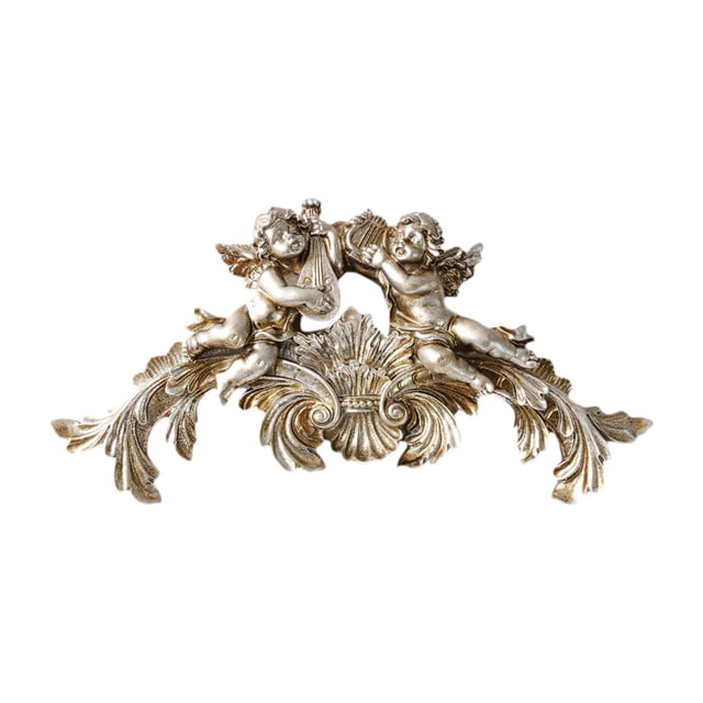 Escultura ángel para pared, figura ángel, regalo único y bonito multiusos, artesanías, estatua, adorno para colgar en la pared del hogar, Plata