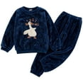 thumbnail image 3 of Women's Pajama Sets Long Sleeve Sleepwear Loungewear Warm Suit For Winter Coral Velvet 2025 New Thickened Plus Velvet Large Size Casual Wearable Home Clothes Plus Size Womens Clothing, 3 of 3