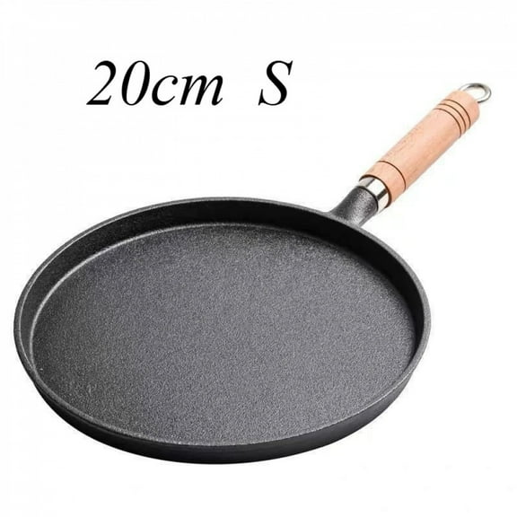 26cm Cast Iron Frying Pan Uncoated Non-stick Egg Pancake Pan Crepe Maker Steak Frying Pot Gas Induction Cooker Kitchen Cookware