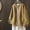 Khaki, variant on Women's Casual Jacket with Large Pockets, Lightweight Polyester Material, Short Sleeve Round Neck, Versatile for Outdoor and Daily Wear, Spring and Summer Seasons