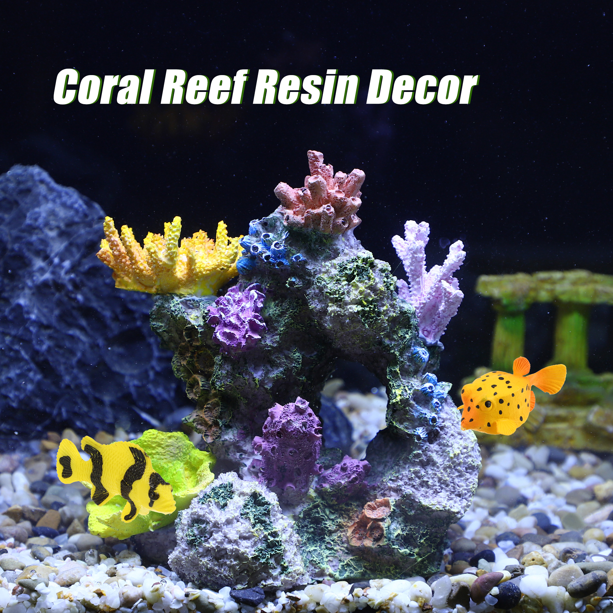 Unique Bargains Aquarium Coral Reef Decor Artificial Coral Reef Decor for Fish Tank 6.10"x4.53"x6.38" Assorted Color