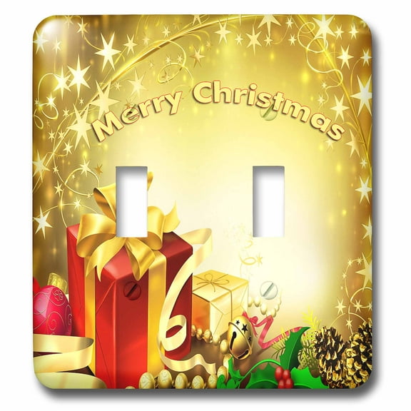 3dRose, Merry Christmas, double toggle switch