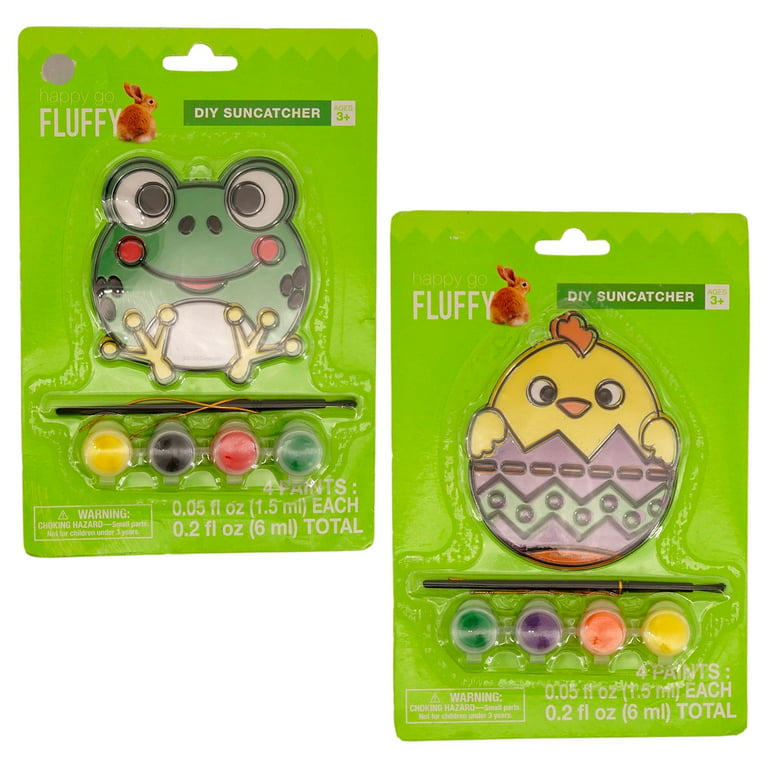 Suncatcher Kits (2 Pack, Frog and Chick in Egg, 3.5 x 3.5 in) DIY, Paint  Your Own, Window Art Kit For Kids, Complete
