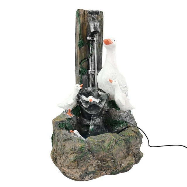 AMERTEER Statue d'Animal en Résine pour Jardin Interface USB Décoration de Cour (Écureuil)